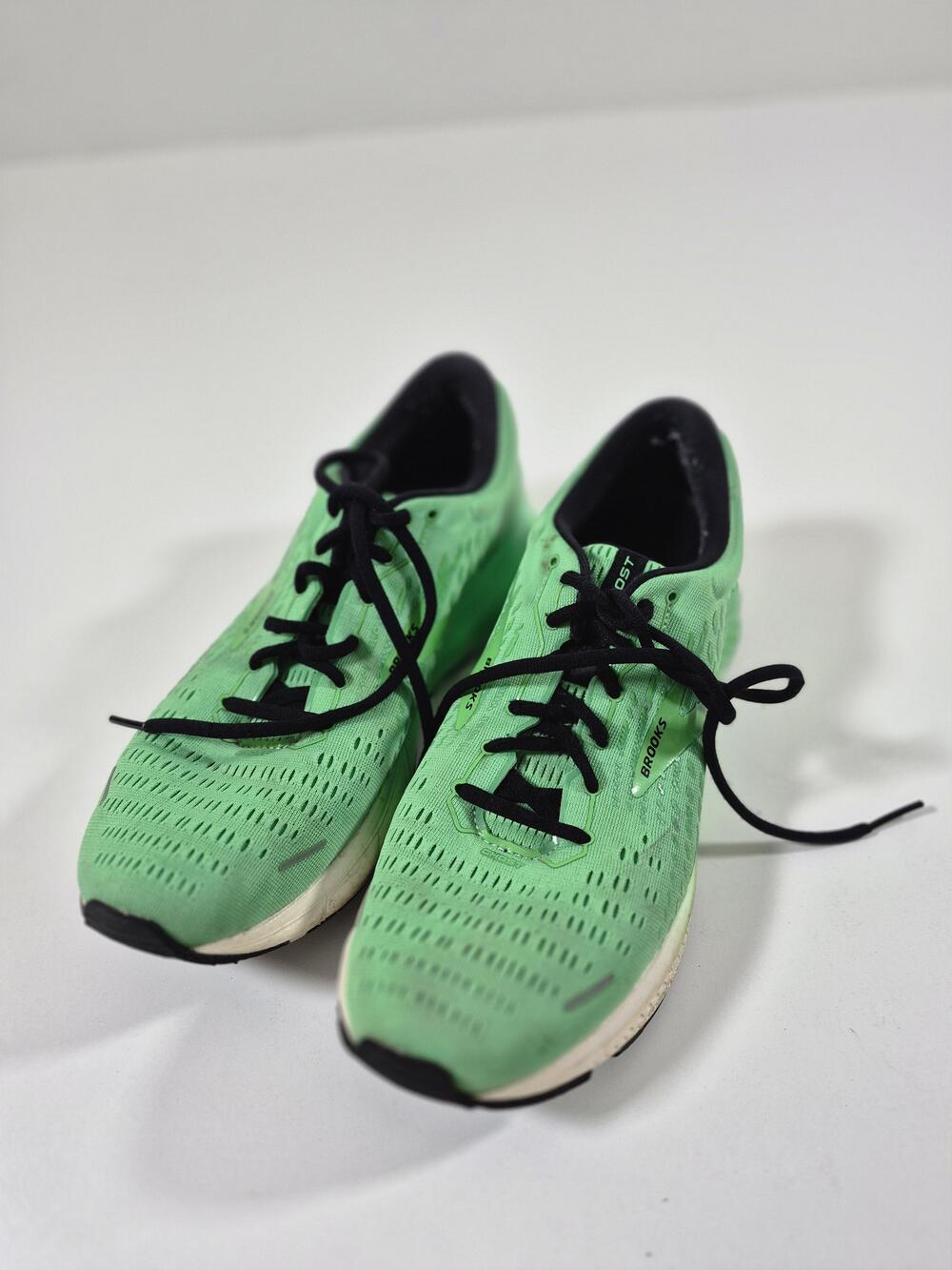 Brooks Ghost Men's 10.5 Green Mesh Cushioned Road Running Sneakers